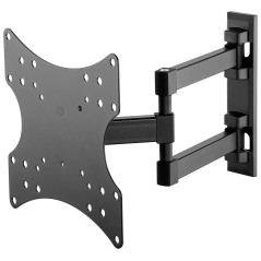 "Basic FULLMOTION TV Wall Mount (S) - Stunning Black Design for 23'' to 42'' TVs - Fully Movable Double Arm Joint for Ultimate V